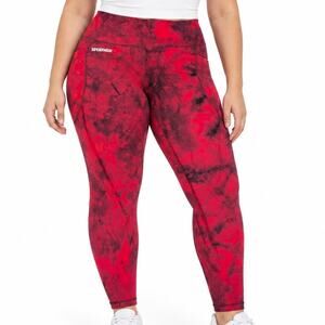 Superfresh Red Tie Dye Athletic Leggings Size XL